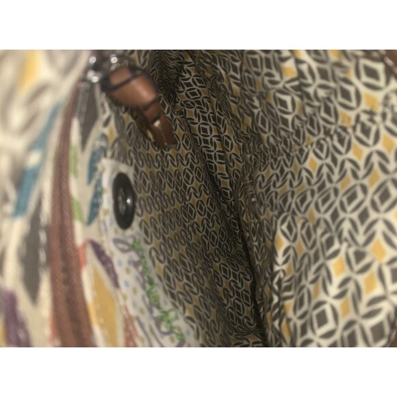 Fossil Multicolor Geometric Print Canvas Crossbody Bag with Leather Trim - Picture 8 of 10